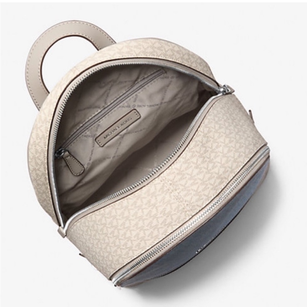 MICHAEL KORS Rhea Medium Color-Block Signature Logo Backpack - Picture 10 of 11